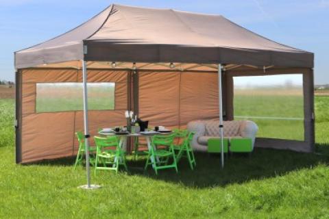 Aluminium Vouwtent 3m x 4,5m incl. wanden & verrijdbare hoes